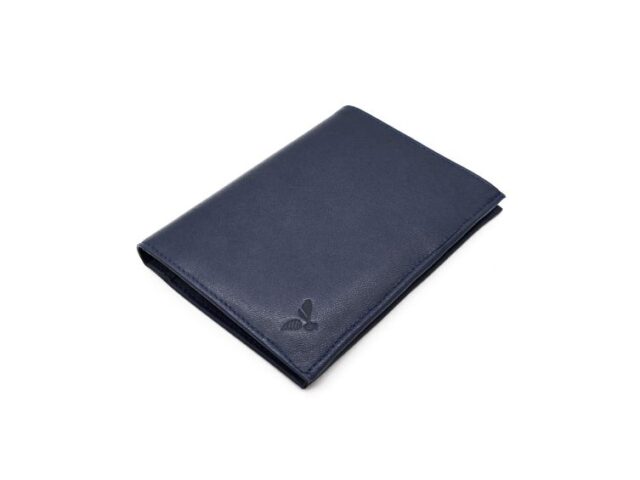 La Guêpe - Petite Maroquinerie - Portefeuille "Luxe" en cuir bleu - 13 cm