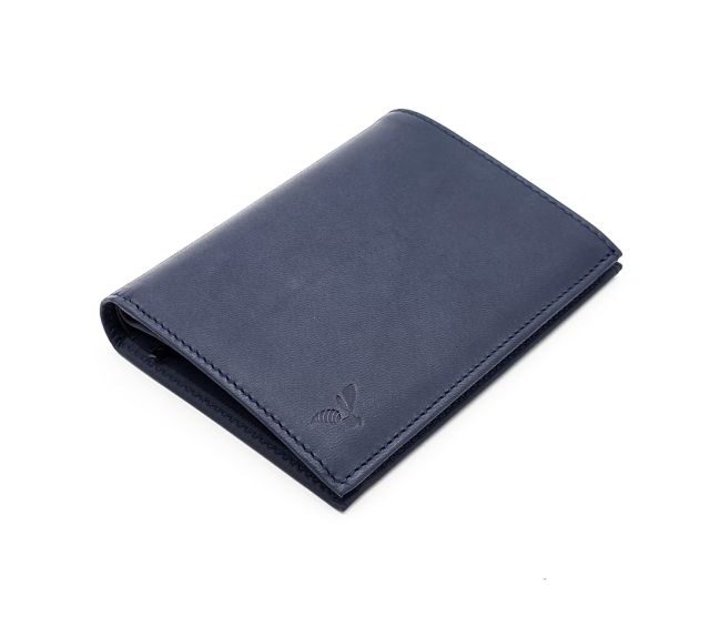 La Guêpe - Petite Maroquinerie - Portefeuille "Luxe" en cuir bleu - 13 cm - PM-028-01