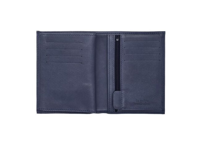 La Guêpe - Petite Maroquinerie - Portefeuille "Luxe" en cuir bleu - 13 cm - PM-028-01