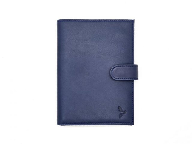 La Guêpe - Petite Maroquinerie - Portefeuille "Luxe"  en cuir bleu - 15 cm