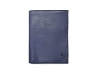 La Guêpe - Portefeuille Luxe en cuir bleu  15 cm, 2 volets  PM-006-01