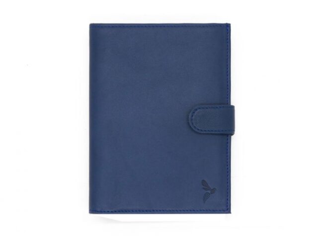 La Guêpe - Petite Maroquinerie - Portefeuille "Luxe" en cuir bleu - 15 cm