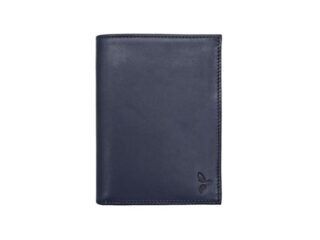 La Guêpe - Portefeuille “Luxe” en cuir bleu – 15 cm, 3 volets – PM-005-01