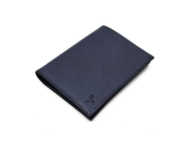La Guêpe - Petite Maroquinerie - Portefeuille "Luxe" en cuir bleu - 15 cm