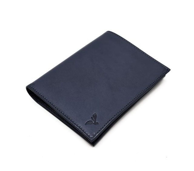 La Guêpe - Petite Maroquinerie - Portefeuille "Luxe" en cuir bleu - 15 cm