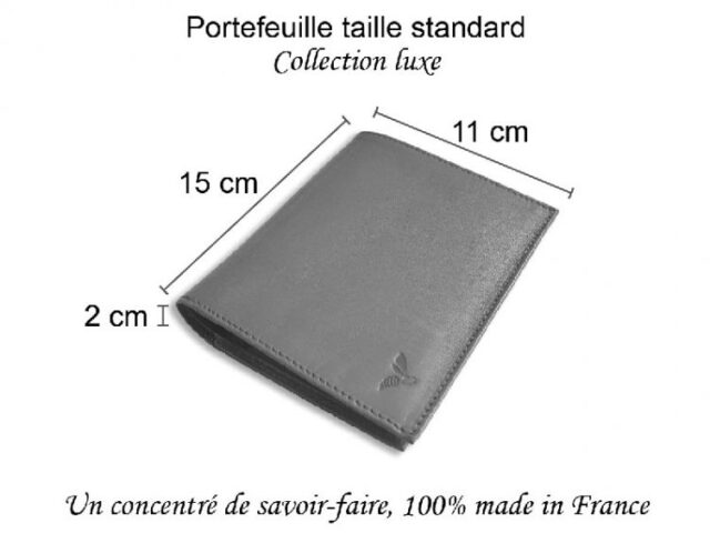 La Guêpe - Petite Maroquinerie - Portefeuille "Luxe" en cuir bleu - 15 cm 4 volets - PM-019-01