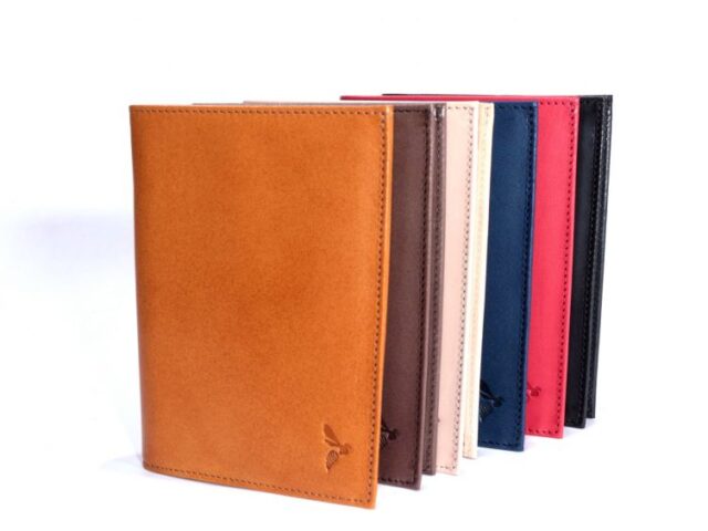 La Guêpe - Petite Maroquinerie - Portefeuille "Luxe" en cuir bleu - 15 cm 4 volets - PM-019-01