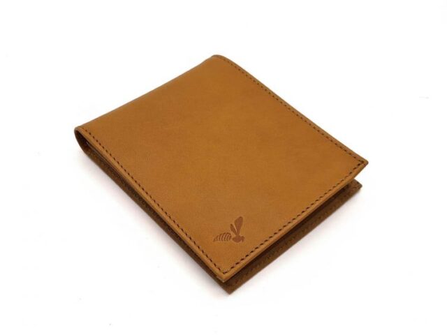 La Guêpe - Petite Maroquinerie - Portefeuille "Luxe" en cuir gold - 12 cm 3 volets à l'italienne - PM-015-01