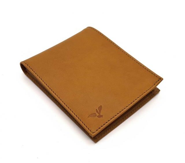 La Guêpe - Petite Maroquinerie - Portefeuille "Luxe" en cuir gold - 12 cm 3 volets à l'italienne - PM-015-01