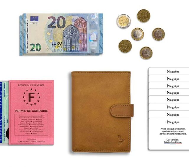 La Guêpe - Petite Maroquinerie - Portefeuille "Luxe" en cuir gold - 13 cm