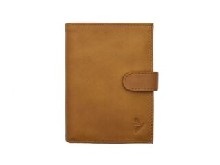 La Guêpe - Portefeuille “Luxe” en cuir gold – 13 cm, 2 volets avec patte – PM-008-01
