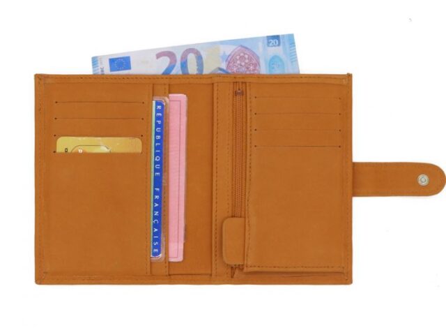 La Guêpe - Petite Maroquinerie - Portefeuille "Luxe" en cuir gold - 13 cm