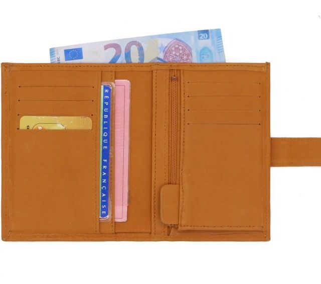 La Guêpe - Petite Maroquinerie - Portefeuille "Luxe" en cuir gold - 13 cm