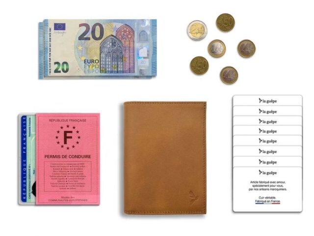 La Guêpe - Petite Maroquinerie - Portefeuille "Luxe" en cuir gold - 13 cm