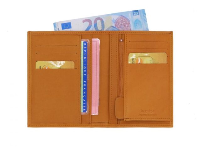 La Guêpe - Petite Maroquinerie - Portefeuille "Luxe" en cuir gold - 13 cm