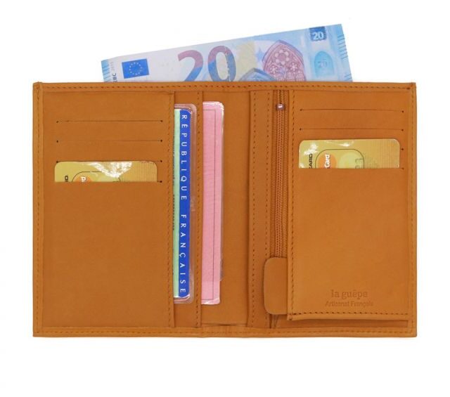 La Guêpe - Petite Maroquinerie - Portefeuille "Luxe" en cuir gold - 13 cm