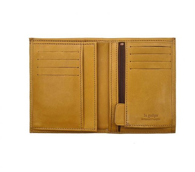 La Guêpe - Petite Maroquinerie - Portefeuille "Luxe" en cuir gold - 13 cm