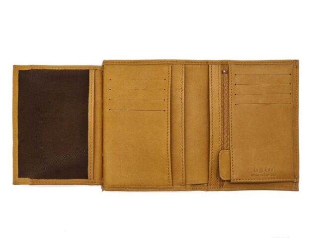 La Guêpe - Petite Maroquinerie - Portefeuille "Luxe" en cuir gold - 13 cm