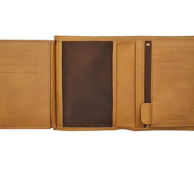 La Guêpe - Petite Maroquinerie - Portefeuille "Luxe" en cuir gold - 13 cm - PM-028-01