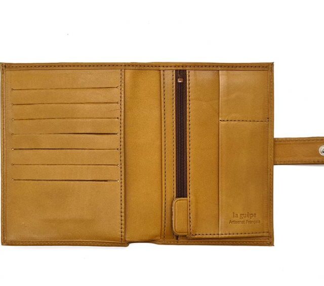 La Guêpe - Petite Maroquinerie - Portefeuille "Luxe" en cuir gold - 15 cm