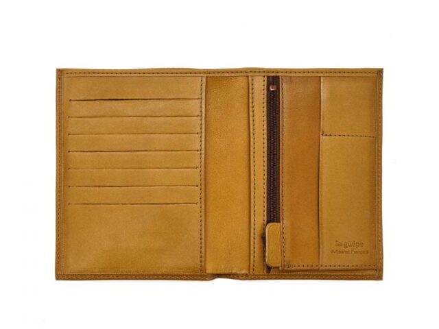 La Guêpe - Petite Maroquinerie - Portefeuille "Luxe" en cuir gold - 15 cm