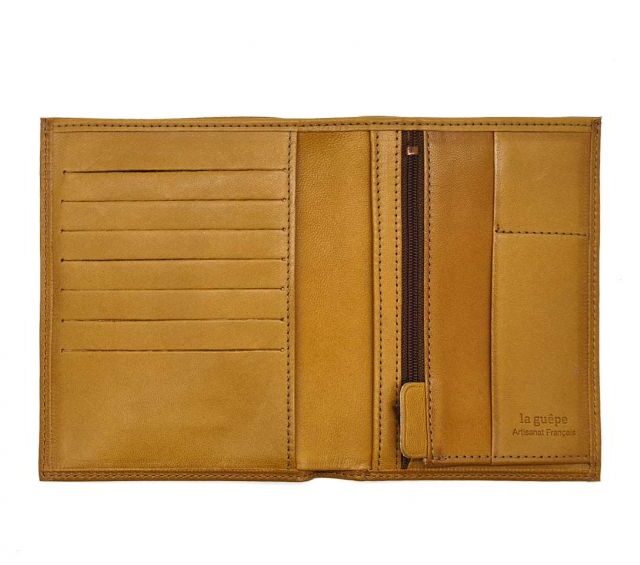 La Guêpe - Petite Maroquinerie - Portefeuille "Luxe" en cuir gold - 15 cm