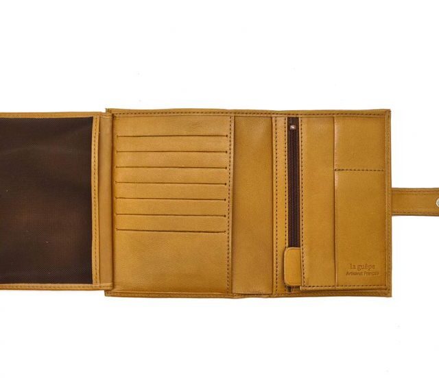 La Guêpe - Petite Maroquinerie - Portefeuille "Luxe" en cuir gold - 15 cm