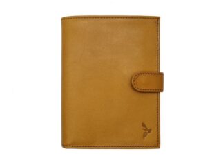 La Guêpe - Portefeuille “Luxe” en cuir gold – 15 cm, 3 volets avec patte – PM-009-01