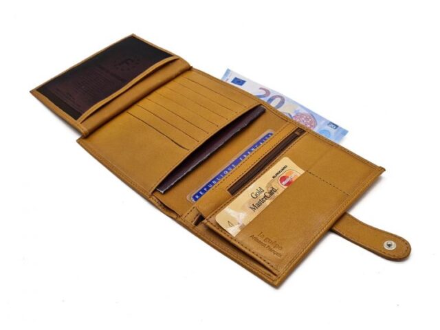 La Guêpe - Petite Maroquinerie - Portefeuille "Luxe" en cuir gold - 15 cm