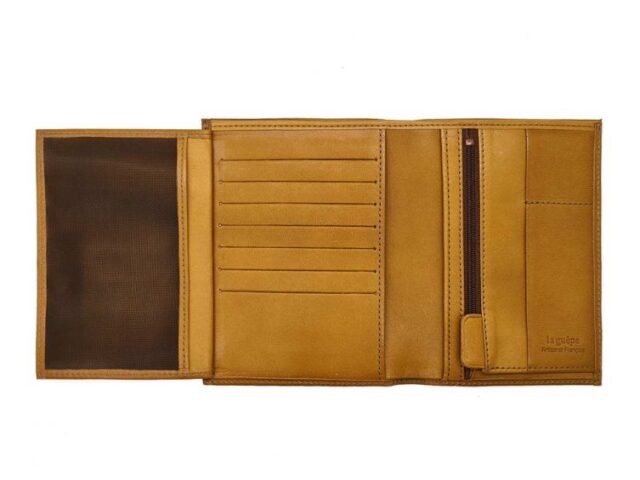 La Guêpe - Petite Maroquinerie - Portefeuille "Luxe" en cuir gold - 15 cm