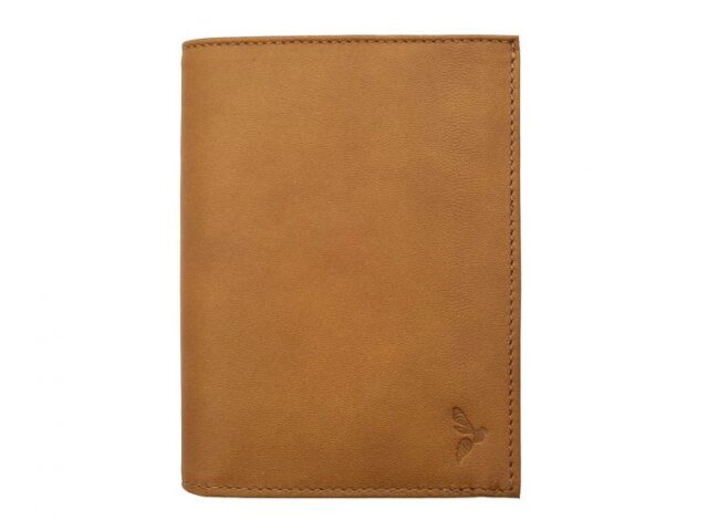 La Guêpe - Portefeuille “Luxe” en cuir gold – 15 cm 4 volets – PM-019-01