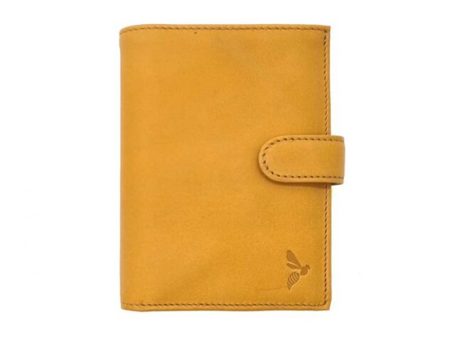 La Guêpe - Petite Maroquinerie - Portefeuille "Luxe" en cuir gold fermeture patte - 13 cm 4 volets - PM-016-01