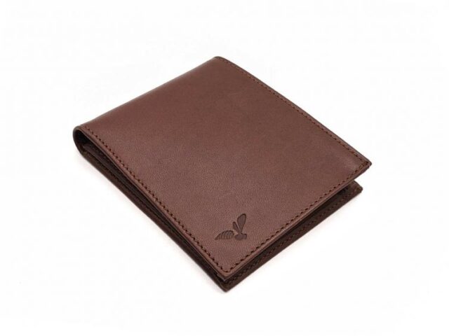 La Guêpe - Petite Maroquinerie - Portefeuille "Luxe" en cuir marron - 12 cm 3 volets à l'italienne - PM-015-01