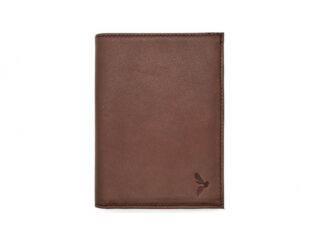 La Guêpe - Portefeuille “Luxe” en cuir marron – 13 cm, 2 volets – PM-001-01