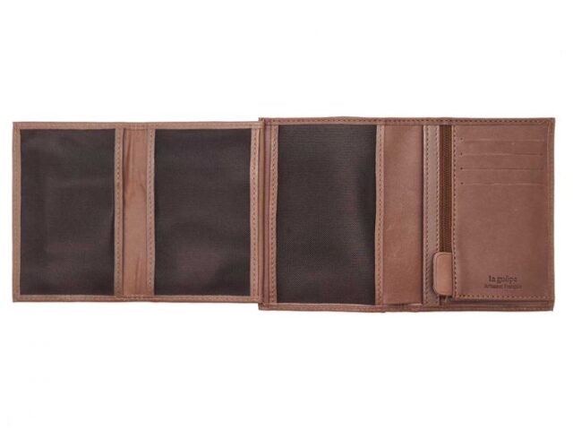 La Guêpe - Petite Maroquinerie - Portefeuille "Luxe" en cuir marron - 13 cm - PM-028-01