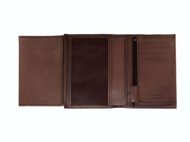 La Guêpe - Petite Maroquinerie - Portefeuille "Luxe" en cuir marron - 13 cm - PM-028-01