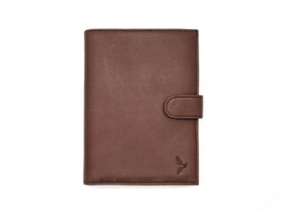 La Guêpe - Portefeuille Luxe en cuir marron  15 cm, 2 volets avec patte  PM-010-01