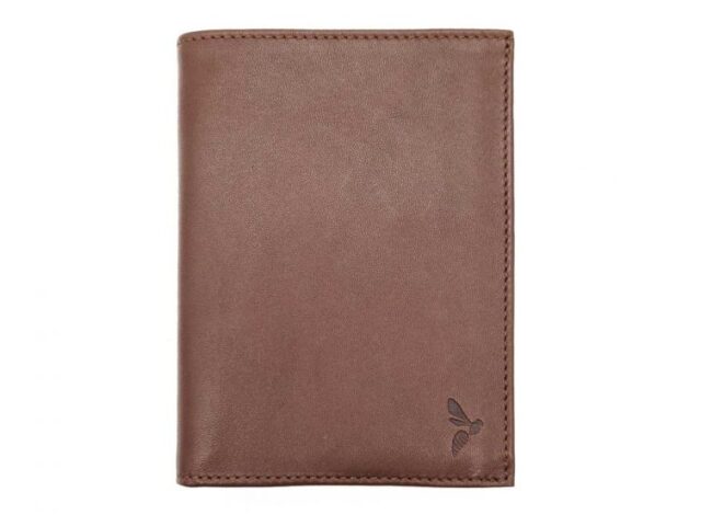 La Guêpe - Portefeuille “Luxe” en cuir marron – 15 cm 4 volets – PM-019-01