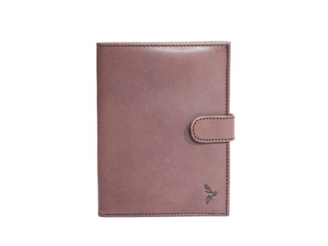 La Guêpe - Petite Maroquinerie - Portefeuille "Luxe" en cuir marron avec patte - 15 cm 4 volets - PM-020-01