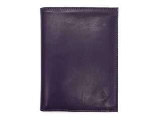 La Guêpe - Portefeuille “Luxe” en cuir myrtille – 15 cm 4 volets – PM-019-01