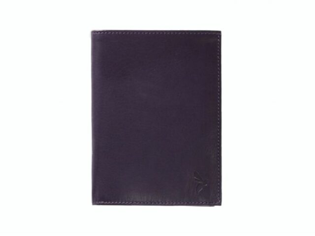 La Guêpe - Petite Maroquinerie - Portefeuille "Luxe" en cuir myrtille - 15 cm 4 volets - PM-019-01