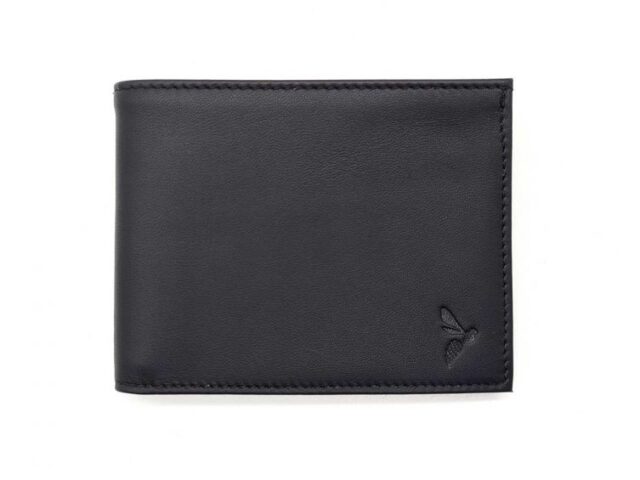 La Guêpe - Portefeuille “Luxe” en cuir noir – 12 cm 3 volets à l’italienne – PM-015-01