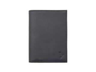La Guêpe - Portefeuille “Luxe” en cuir noir – 13 cm, 2 volets – PM-001-01