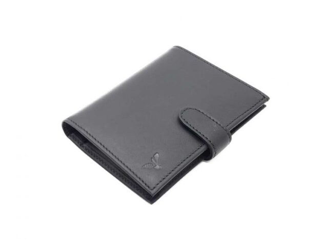 La Guêpe - Petite Maroquinerie - Portefeuille "Luxe" en cuir noir - 13 cm