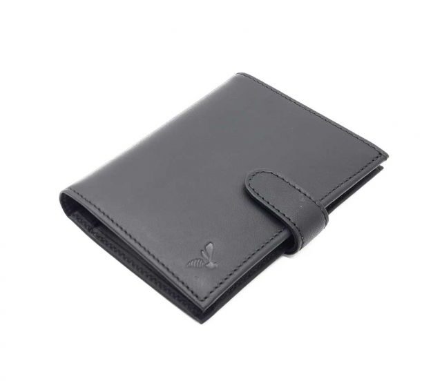 La Guêpe - Petite Maroquinerie - Portefeuille "Luxe" en cuir noir - 13 cm