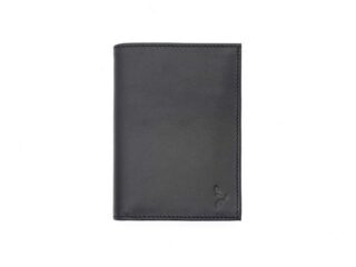 La Guêpe - Portefeuille Luxe en cuir noir  13 cm, 3 volets  PM-002-01