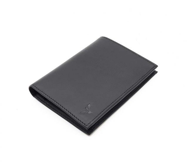 La Guêpe - Petite Maroquinerie - Portefeuille "Luxe" en cuir noir - 13 cm