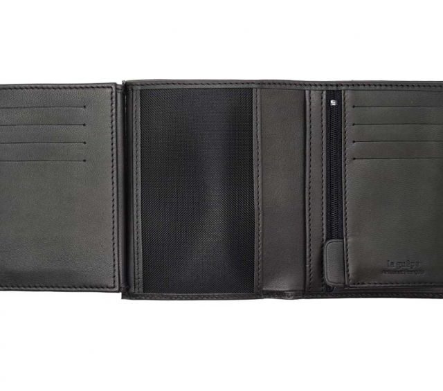 La Guêpe - Petite Maroquinerie - Portefeuille "Luxe" en cuir noir - 13 cm - PM-028-01