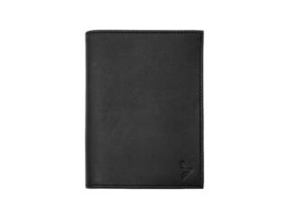 La Guêpe - Portefeuille Luxe en cuir noir  15 cm, 2 volets  PM-006-01