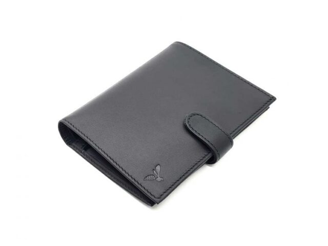 La Guêpe - Petite Maroquinerie - Portefeuille "Luxe" en cuir noir - 15 cm